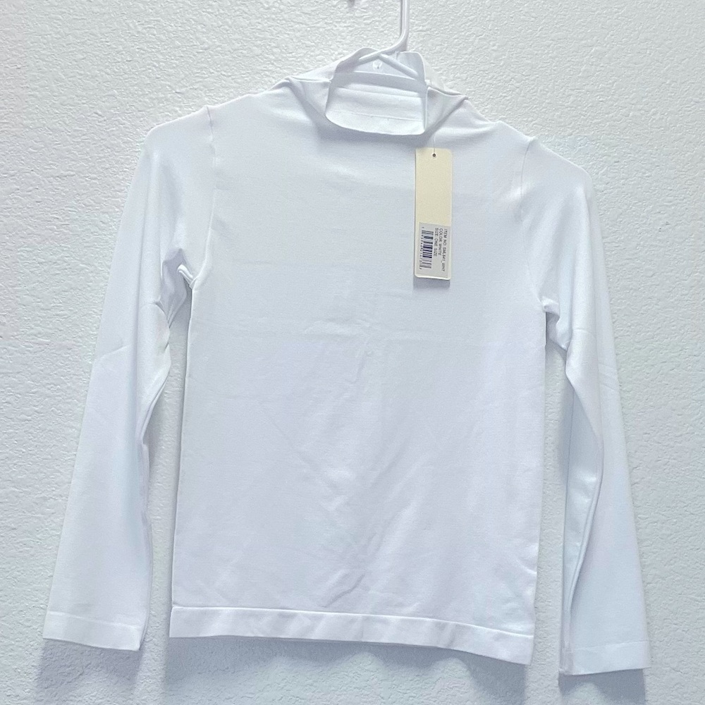 Yelete White mock neck stretchy top One Size